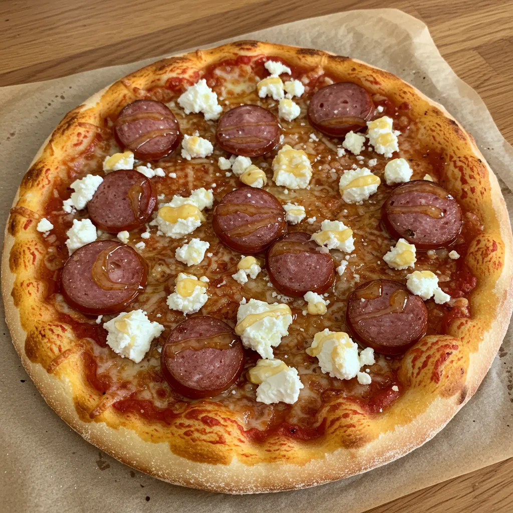 Sweet & Spicy Hot Sausage Feta Honey Pizza: A Flavor Explosion Masterpiece - secondary view